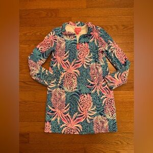 Lilly Pulitzer Girls Pink and Blue Long Sleeve Skipper Dress